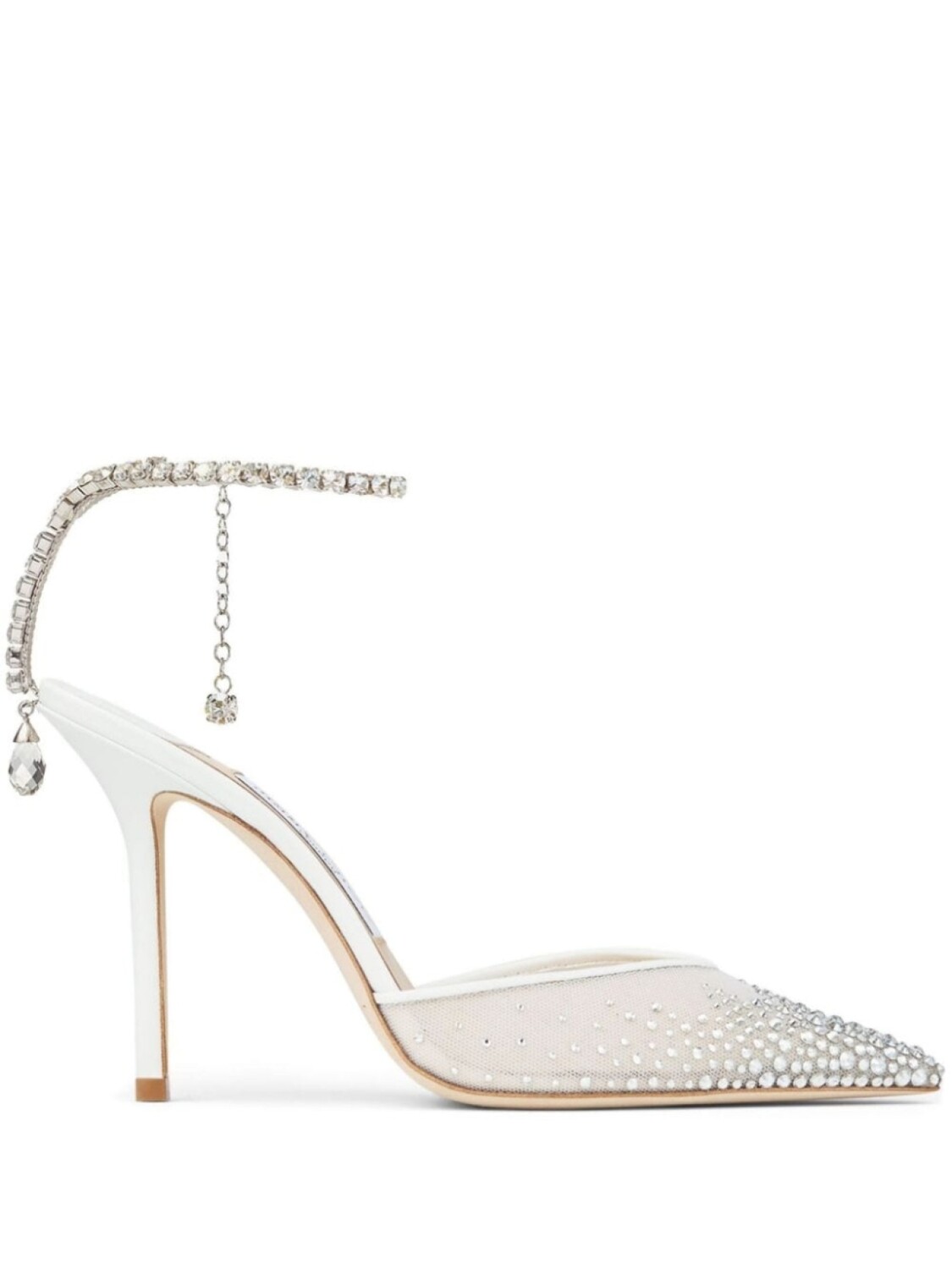 Jimmy Choo туфли Saeda 100 с кристаллами, белый