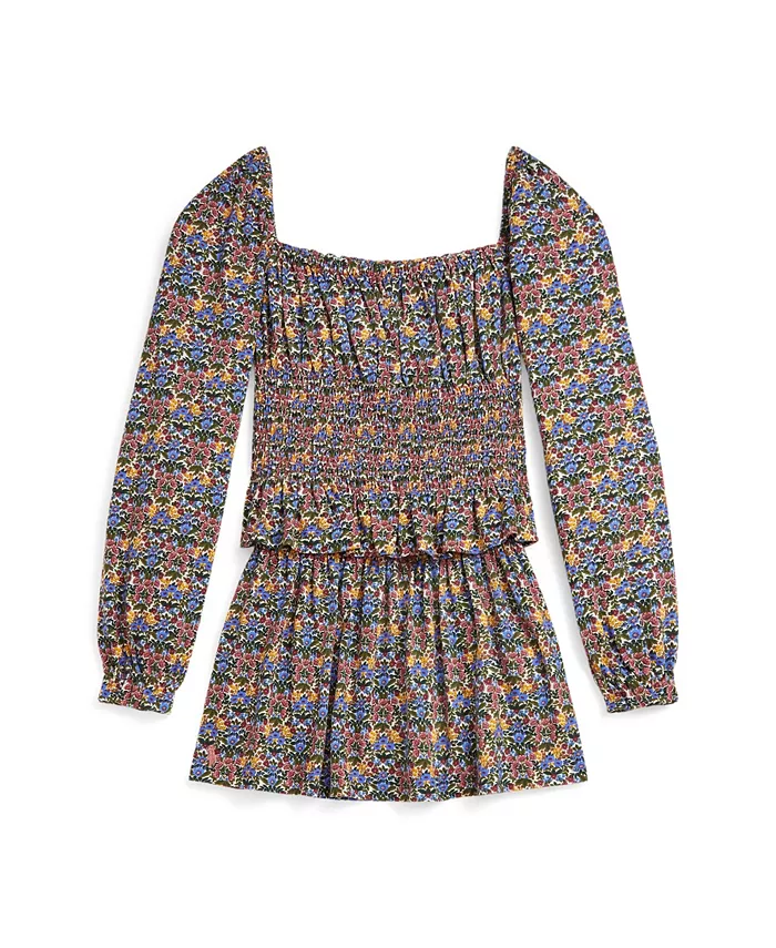 

Детский комплект для девочек 7-16 лет: топ и юбка с цветочным принтом и сборкой Polo Ralph Lauren, мультиколор