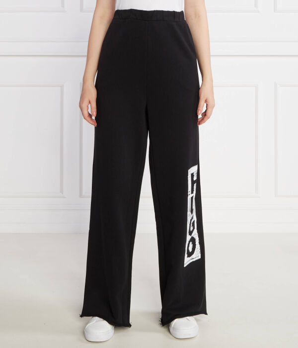 

Брюки из искусственной замши Loose fit Hugo, черный