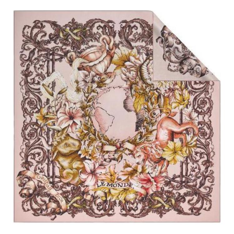 

Шелковый шарф Mulberry DIOR Многоцветный