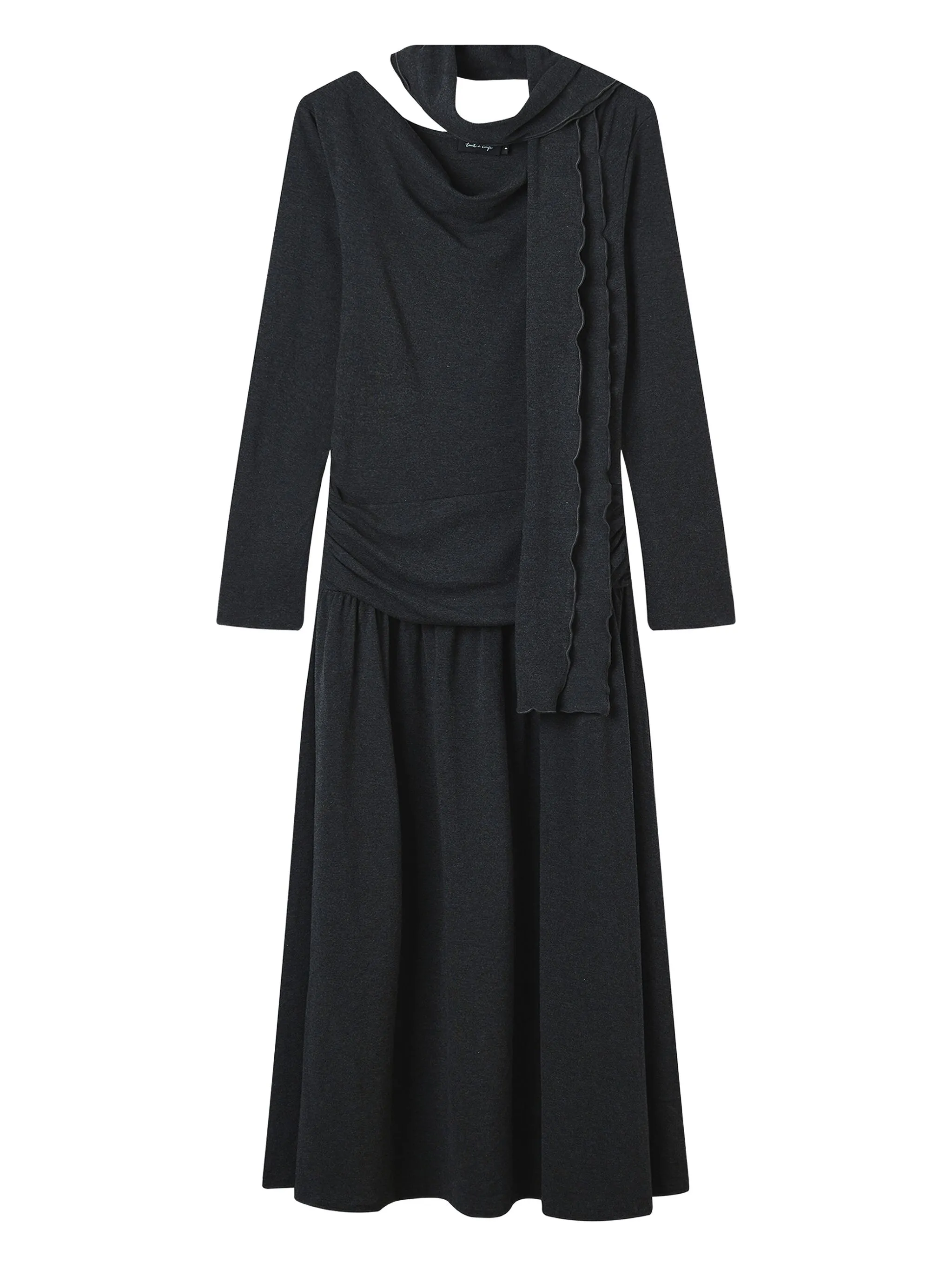 

Платье макси со сборками Tout A Coup, серый