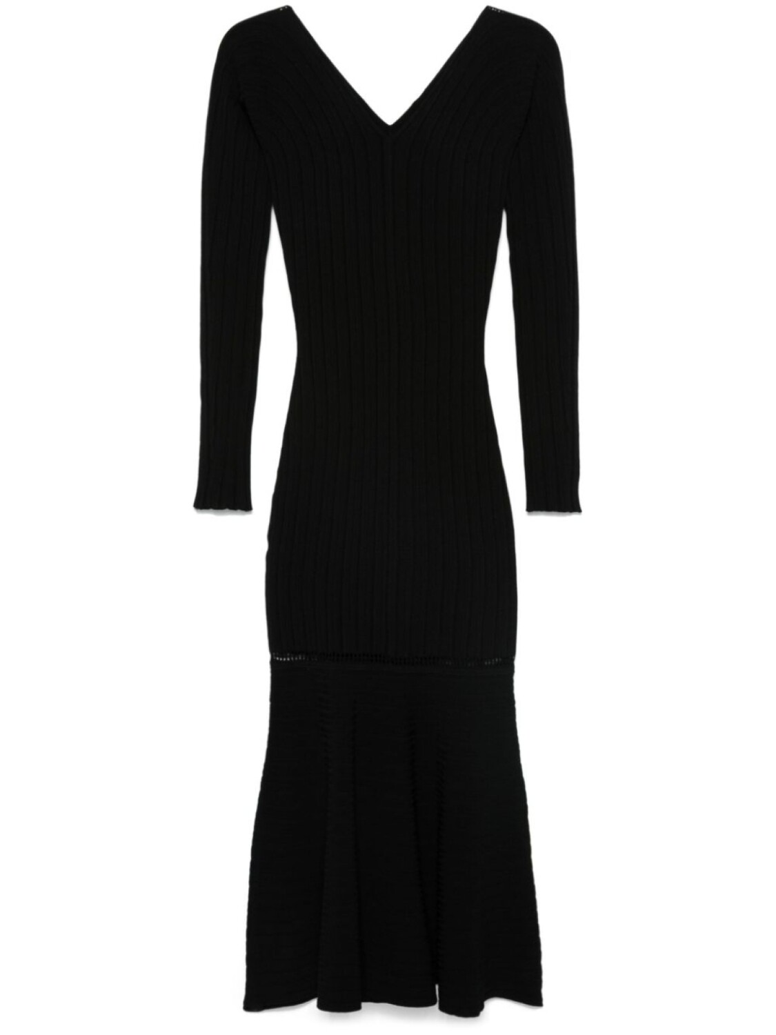 

Victoria Beckham ребристое платье миди, черный