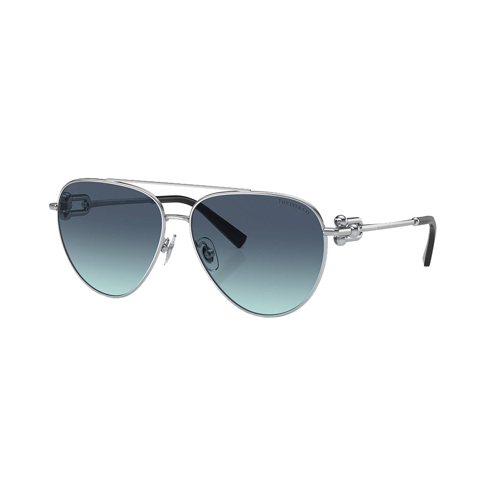 

Tiffany & Co. TF 3092 60019S 59 мм женские солнцезащитные очки-авиаторы, серебряный