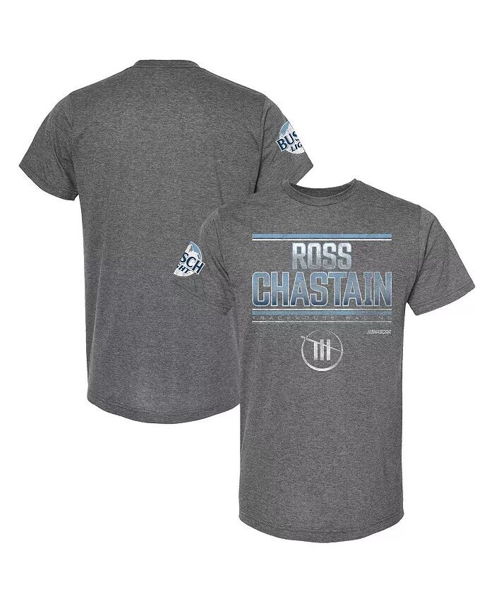 

Мужская футболка Heather Charcoal Ross Chastain Pole Sitter Trackhouse Racing Team Collection, черный