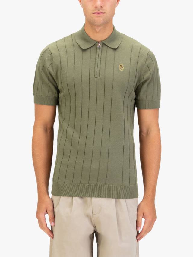 

Риб ай полу-зип хлопковая поло футболка LUKE 1977, Clover