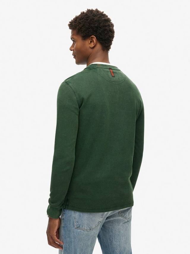 Винтажная текстурированная хлопковая рубашка Grandad Superdry, Enamel Green — фото 2