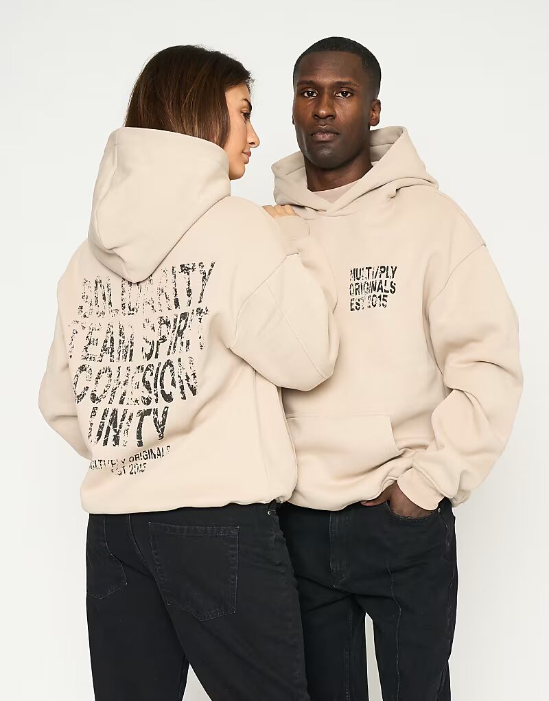 

Multiply Apparel - Spirit - Толстовка свободного кроя в однотонном серо-коричневом цвете