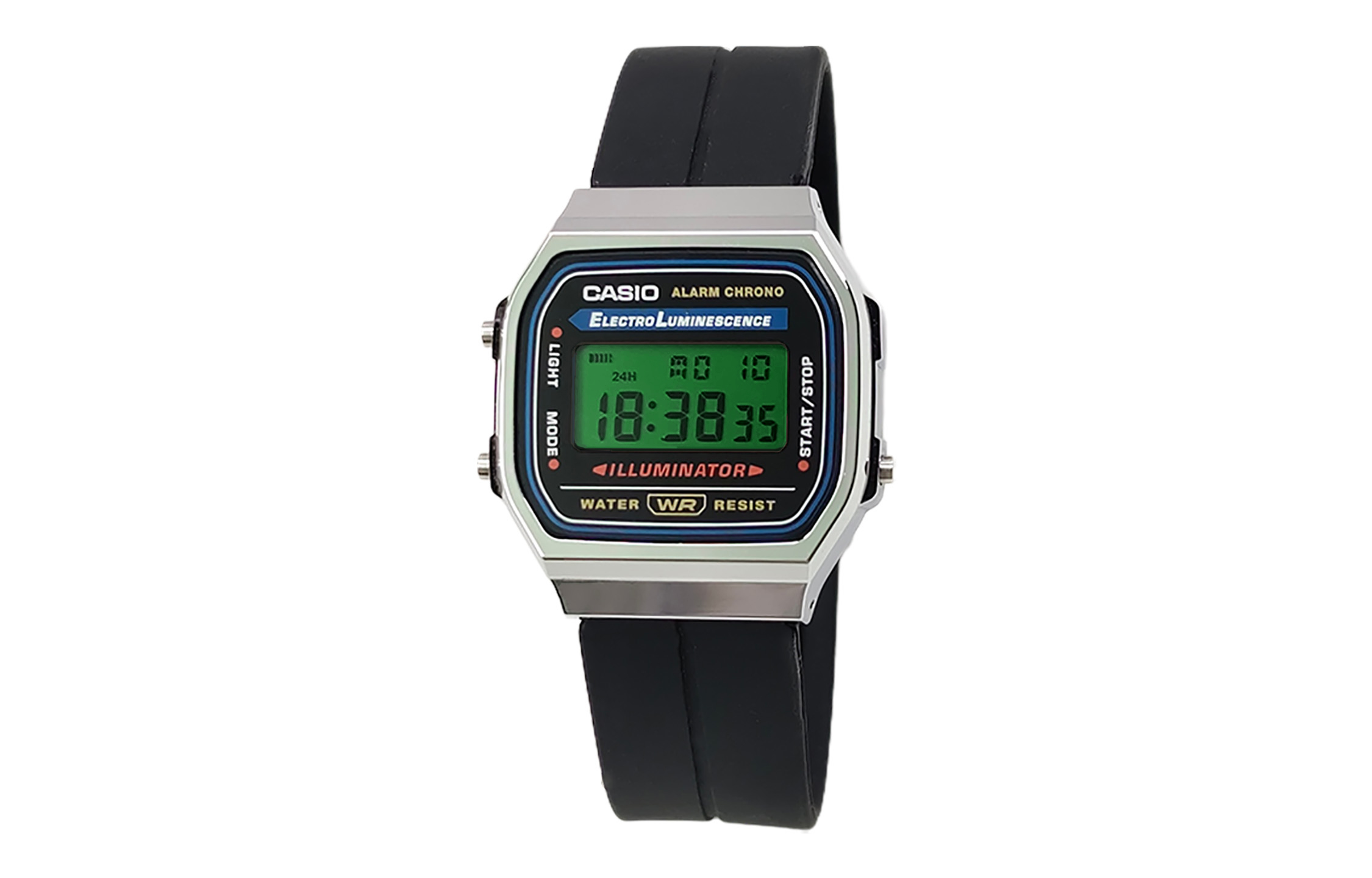 

CASIO Кварцевые часы Retrofit Series с силиконовым ремешком, мужские часы с черным циферблатом