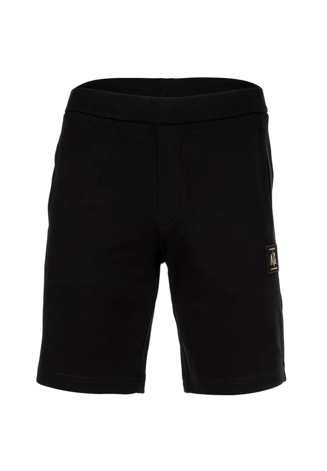 

Шорты - брюки для дома короткие хлопковые Armani Exchange, черный