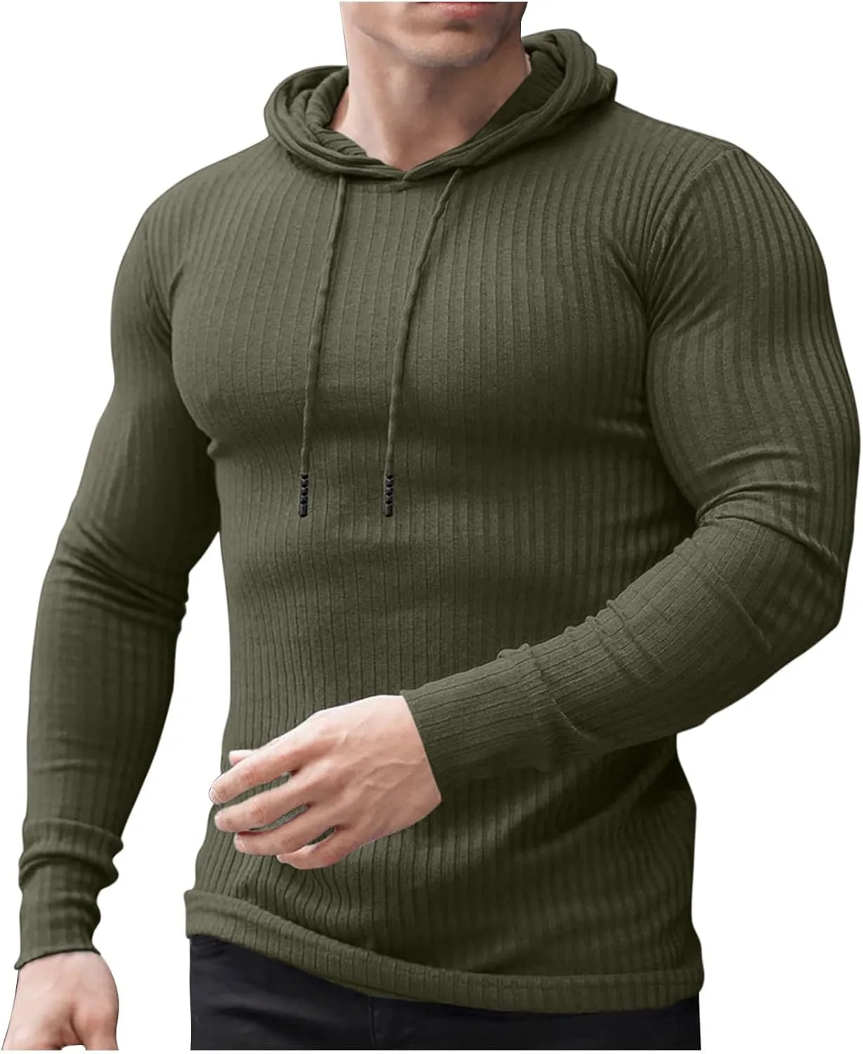 Мужской худи с капюшоном, Casual, с длинным рукавом, Plus Size