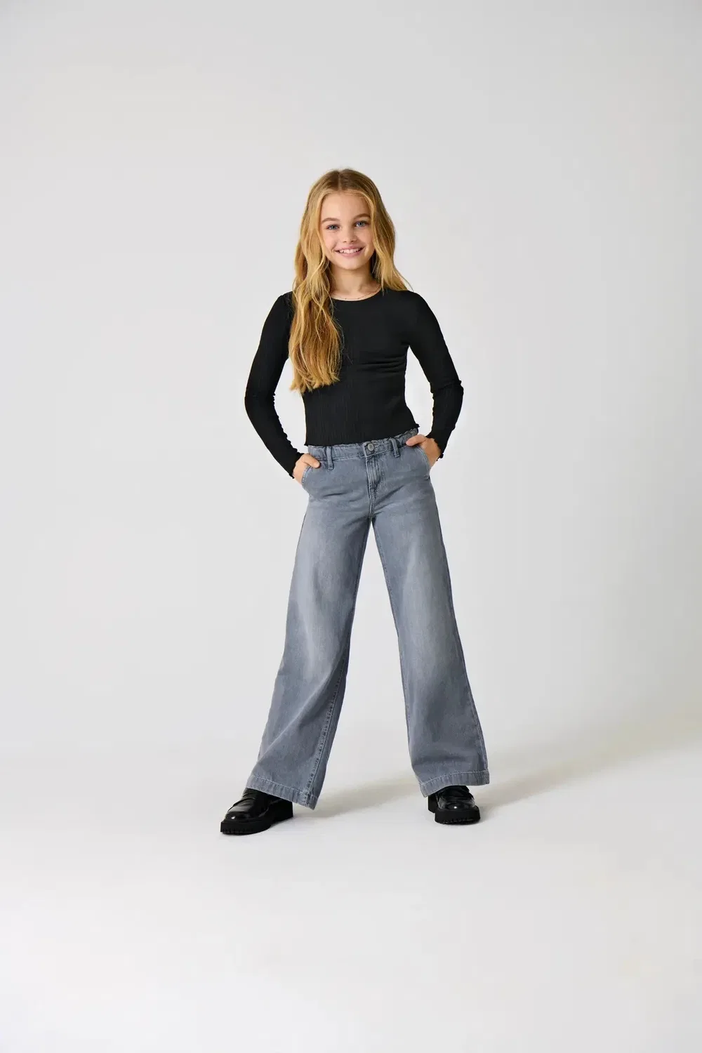 Джинсы с широкими штанинами KIDS ONLY, medium grey denim — фото 3