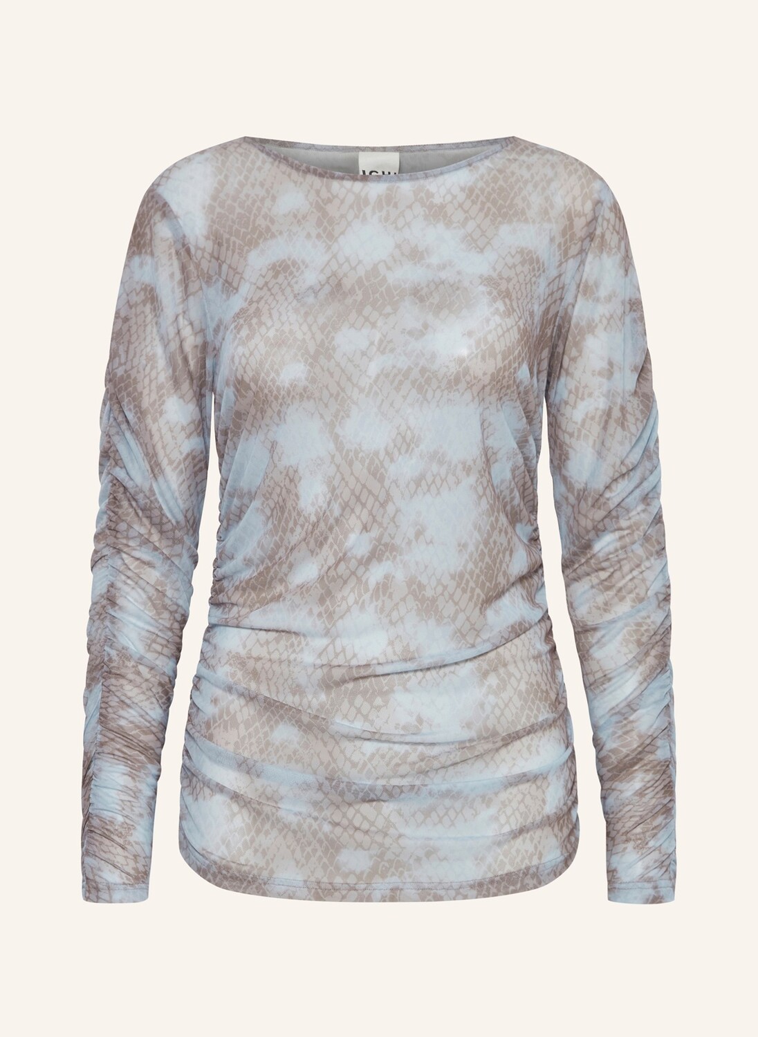 

Лонгслив ihista из сетки ICHI, цвет TAUPE/HELLBLAU