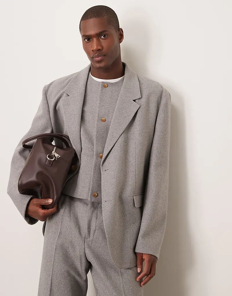 

Свободный пиджак ASOS DESIGN из светло-серого фетра