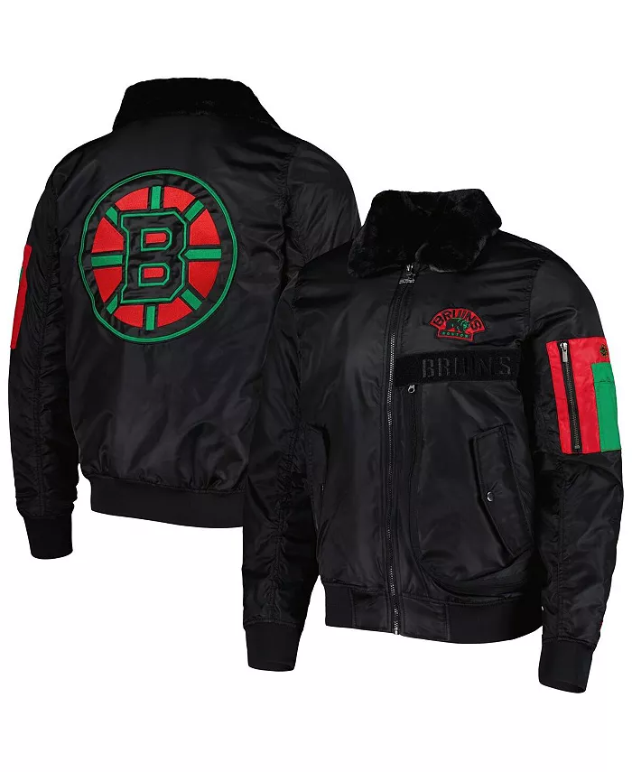 

Мужская худи x Ty Mopkins Black Boston Bruins Black History Month Varsity на молнии Starter