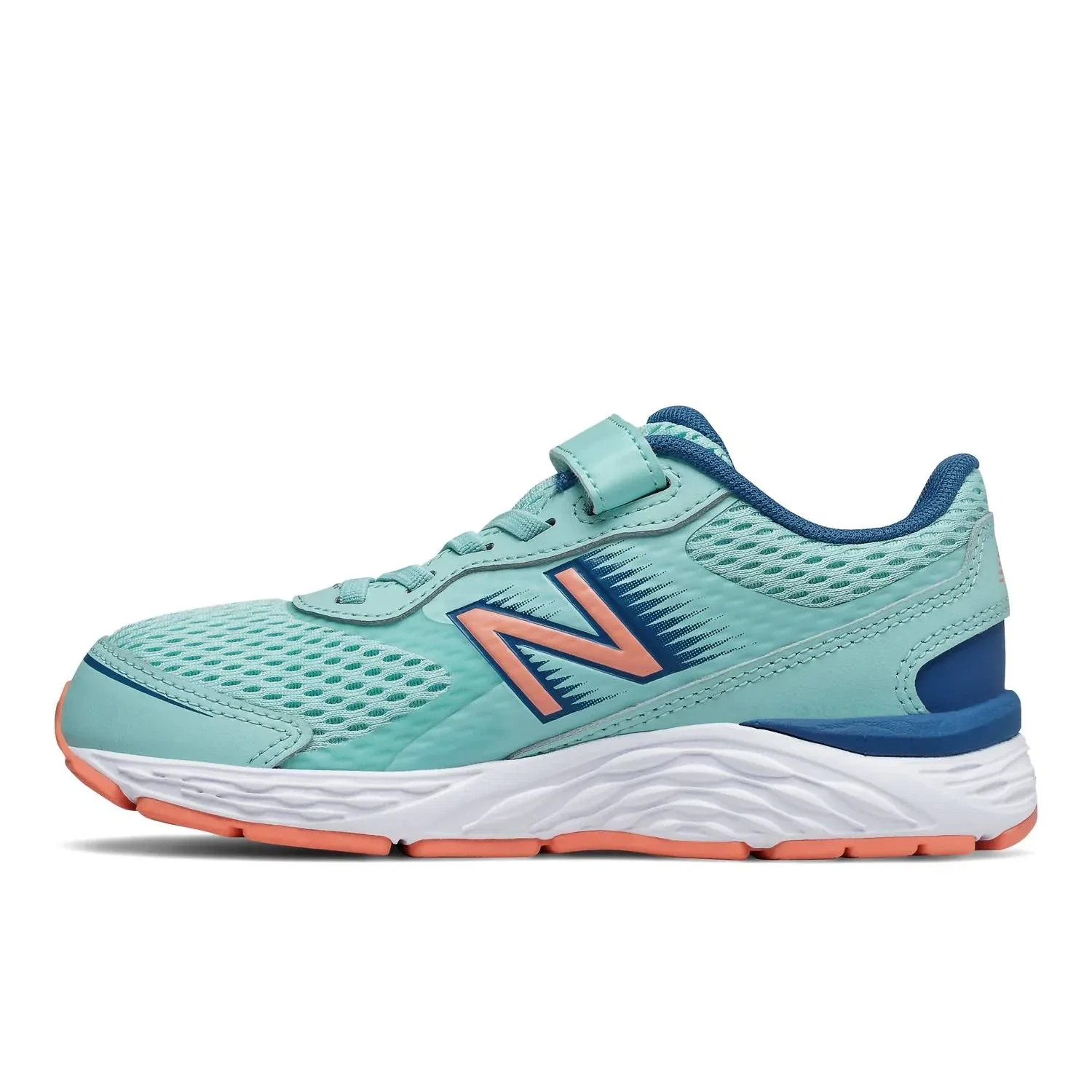 Детские кроссовки для мальчиков с сетчатым верхом 680 Running Shoe New Balance, Bali Blue/Ginger Pink — фото 3
