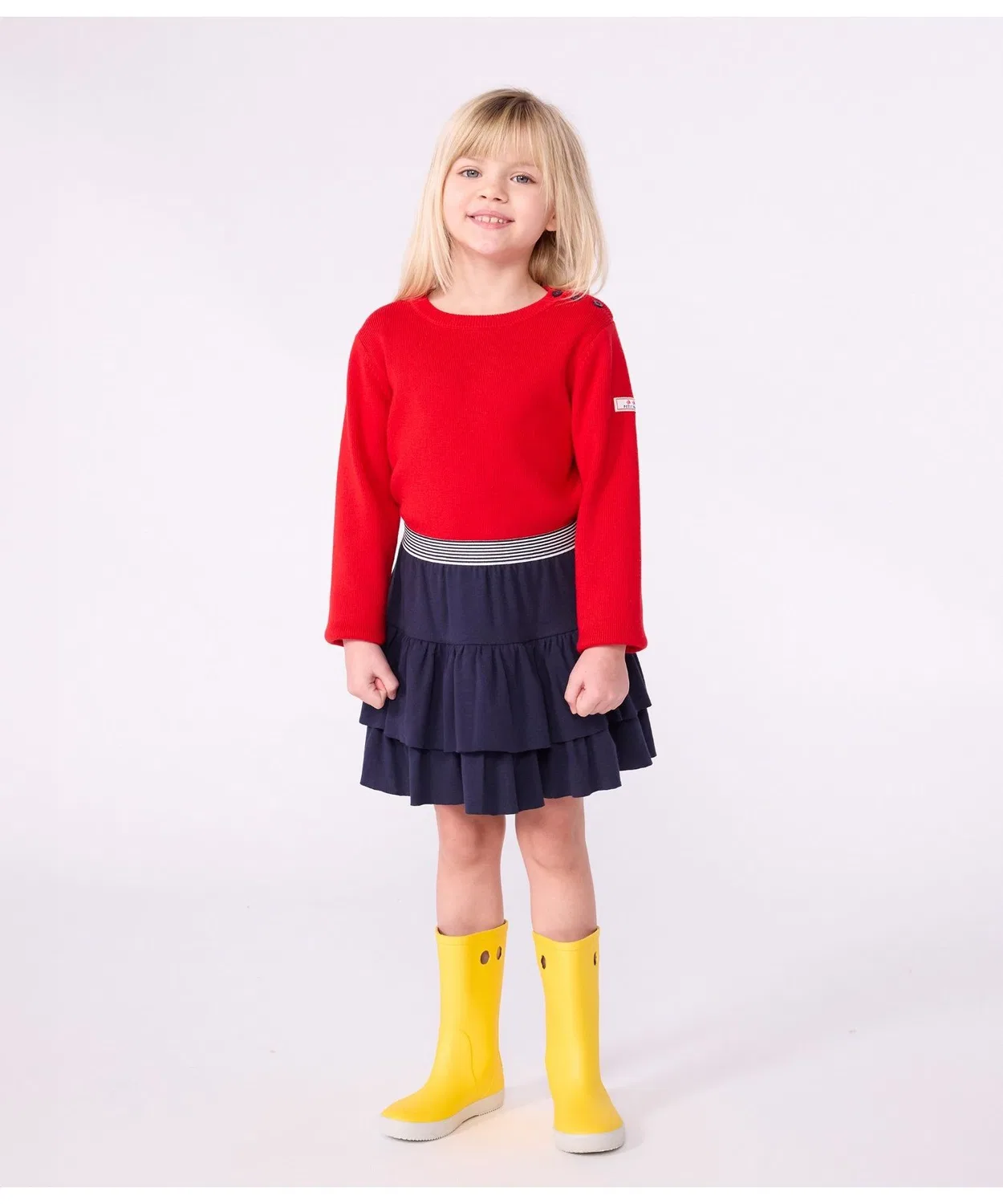 Детская юбка миди с принтом PETIT BATEAU, Navy