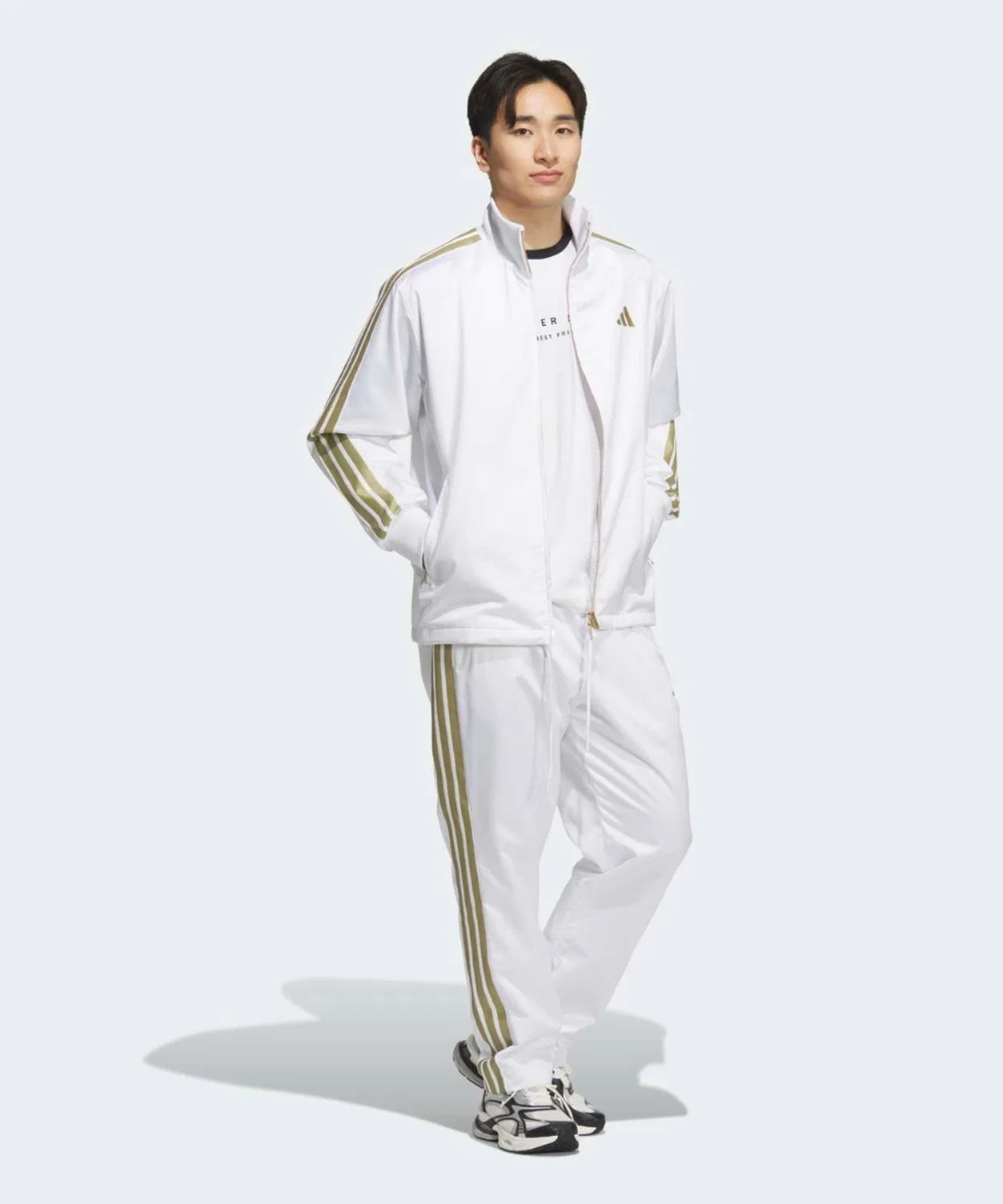Мужская ветровка с молнией Stadium Gold Adidas, Белый — фото 3
