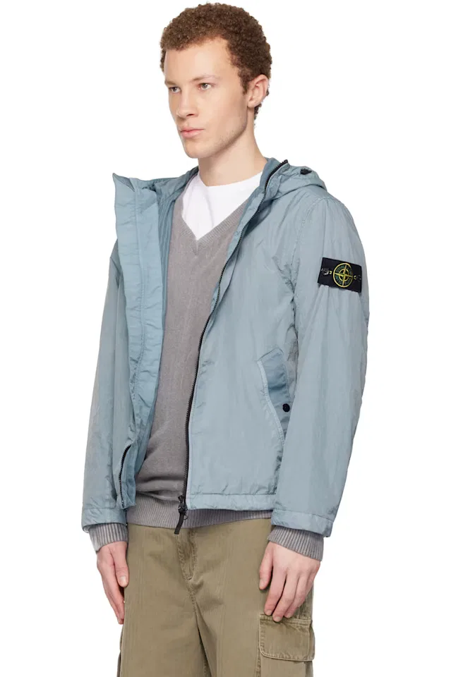 Синий куртка из жатого репса Нью-Йорк Stone Island — фото 4