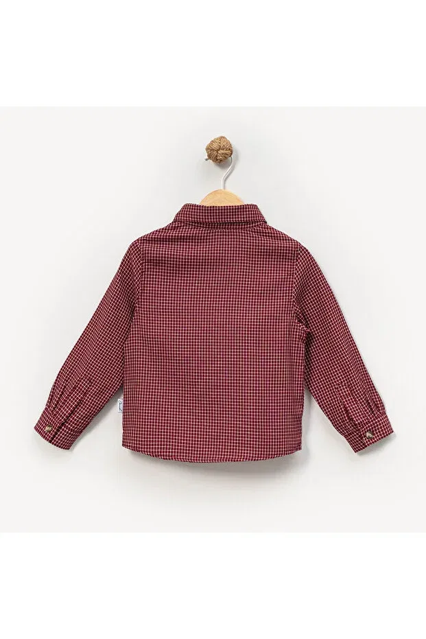 Детская рубашка для мальчиков в клетку Basics Overdo, Red — фото 3