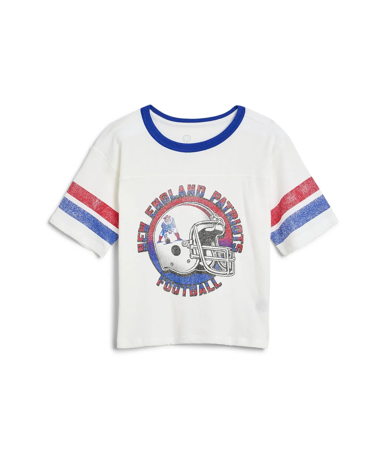 Футболка NFL New England Patriots в полоску с контрастной отделкой (для маленьких и больших детей) Junk Food Clothing Kids, Vintage White