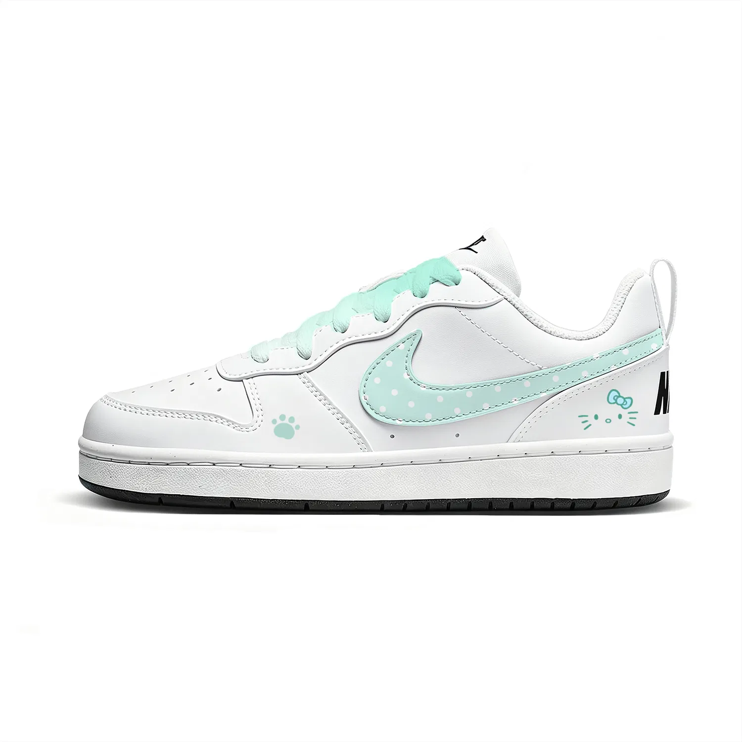 Детские кеды для мальчиков и девочек с принтом Nike Court Borough, Mint Green — фото 3
