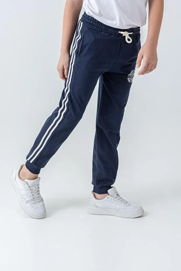 Детские спортивные штаны для мальчиков с принтом World wide printed Mışıl Kids, Navy Blue — фото 4