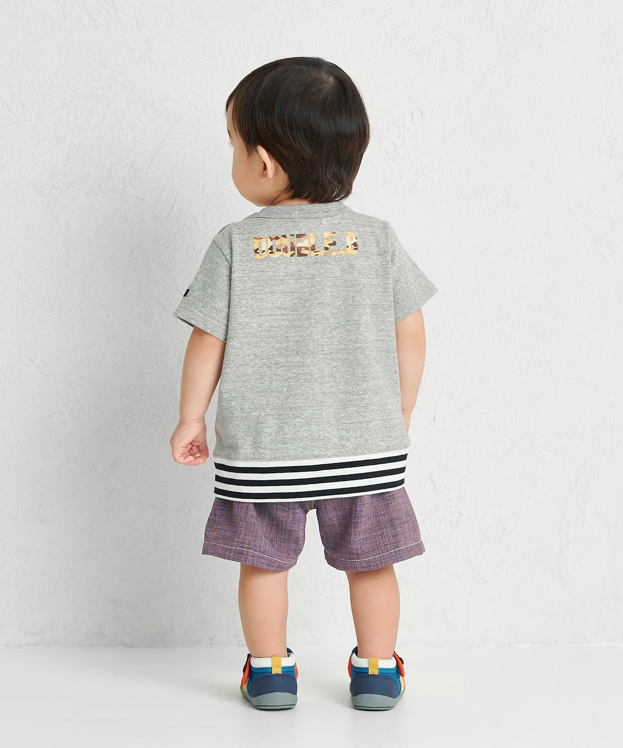 Детская футболка с коротким рукавом с камуфляжным принтом Tiger Camo DOUBLE_B, Grey — фото 4