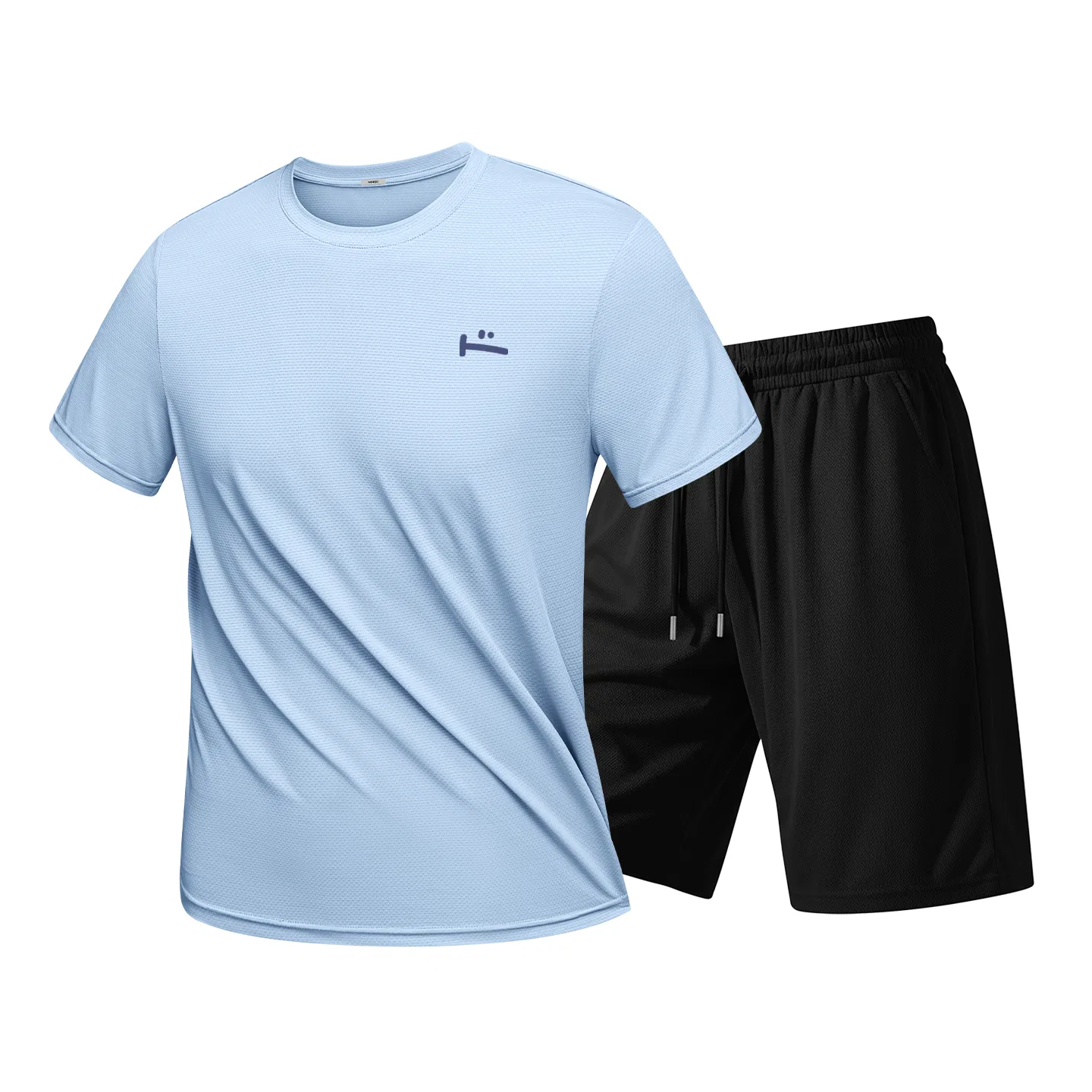 Детский комплект спортивной одежды в стиле ретро MINISO, Khaki (Blue Mood Chest Logo)+Black — фото 4