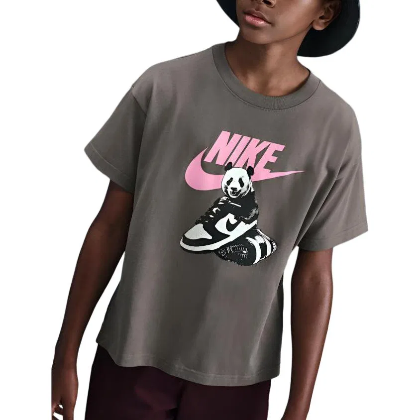 Детская футболка хлопковая Nike, Цвет Cave Stone — фото 3