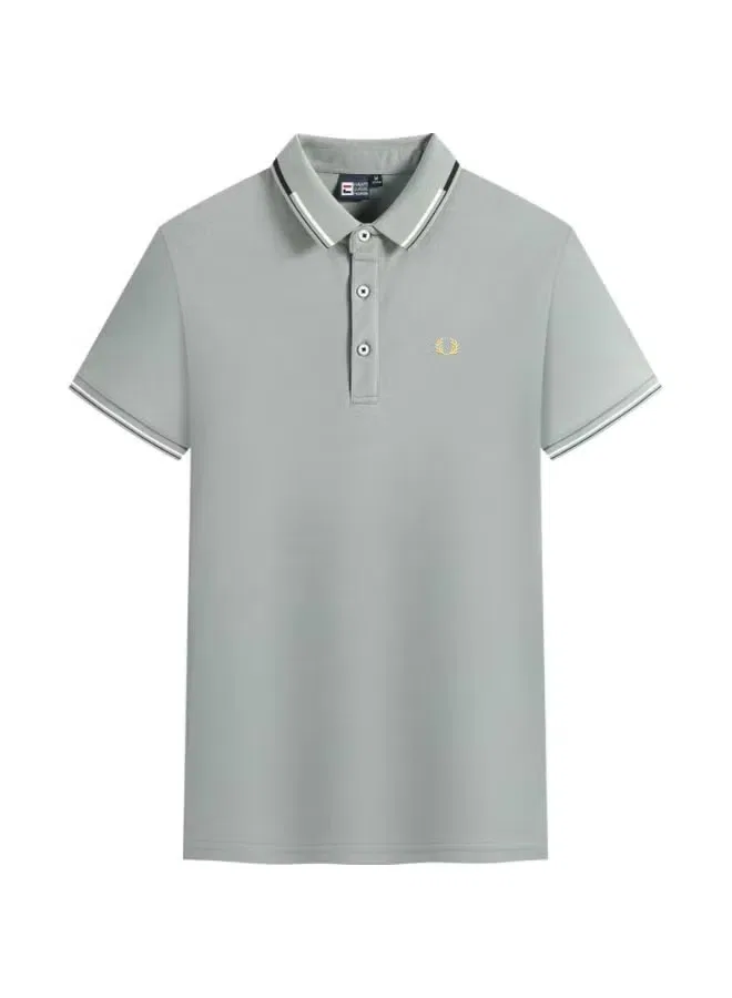 Поло с контрастной отделкой, хлопковое, Fred Perry, серый — фото 2