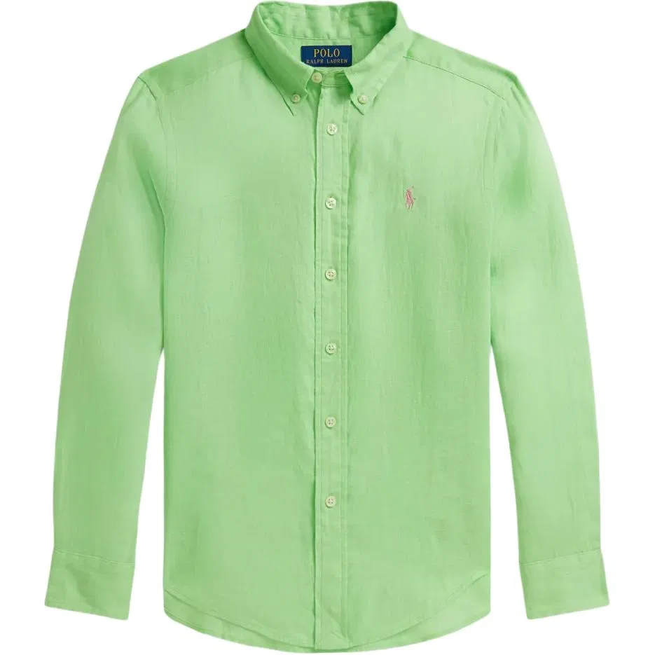 Детская рубашка свободного кроя с отложным воротником Polo Ralph Lauren, Honey Green