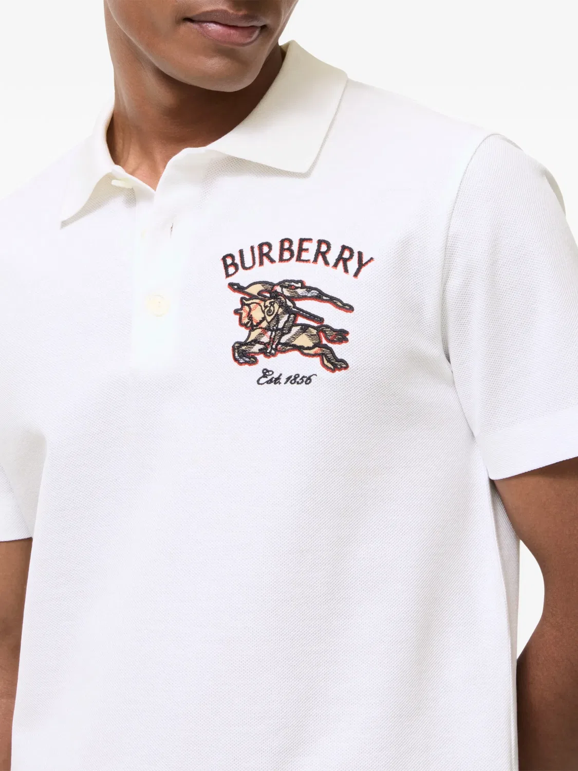 Рубашка поло Knight Check Burberry, белый — фото 3