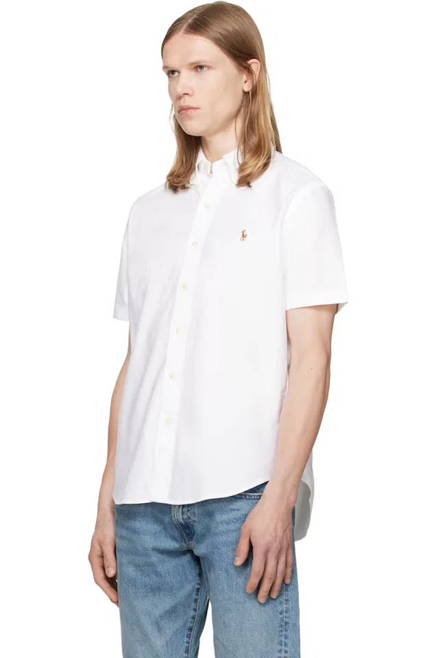 Белая классическая рубашка Oxford Polo Ralph Lauren — фото 4