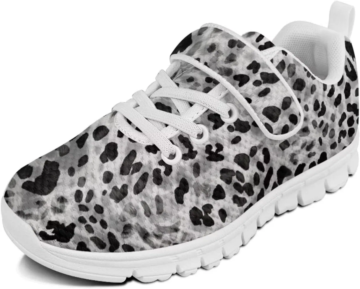 Детские кроссовки с принтом коровы Howilath, Silver Cheetah Print
