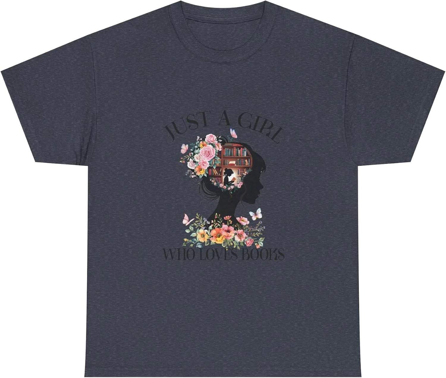Мужская футболка с принтом Book Lover Unisex Tee, тёмно-синий меланж