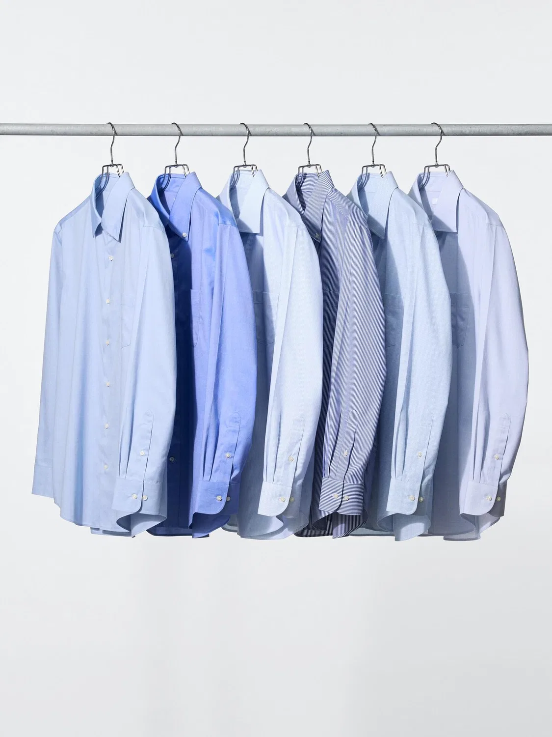 Рубашка Uniqlo, приталенный крой, не требующая глажки в клетку, синий — фото 2
