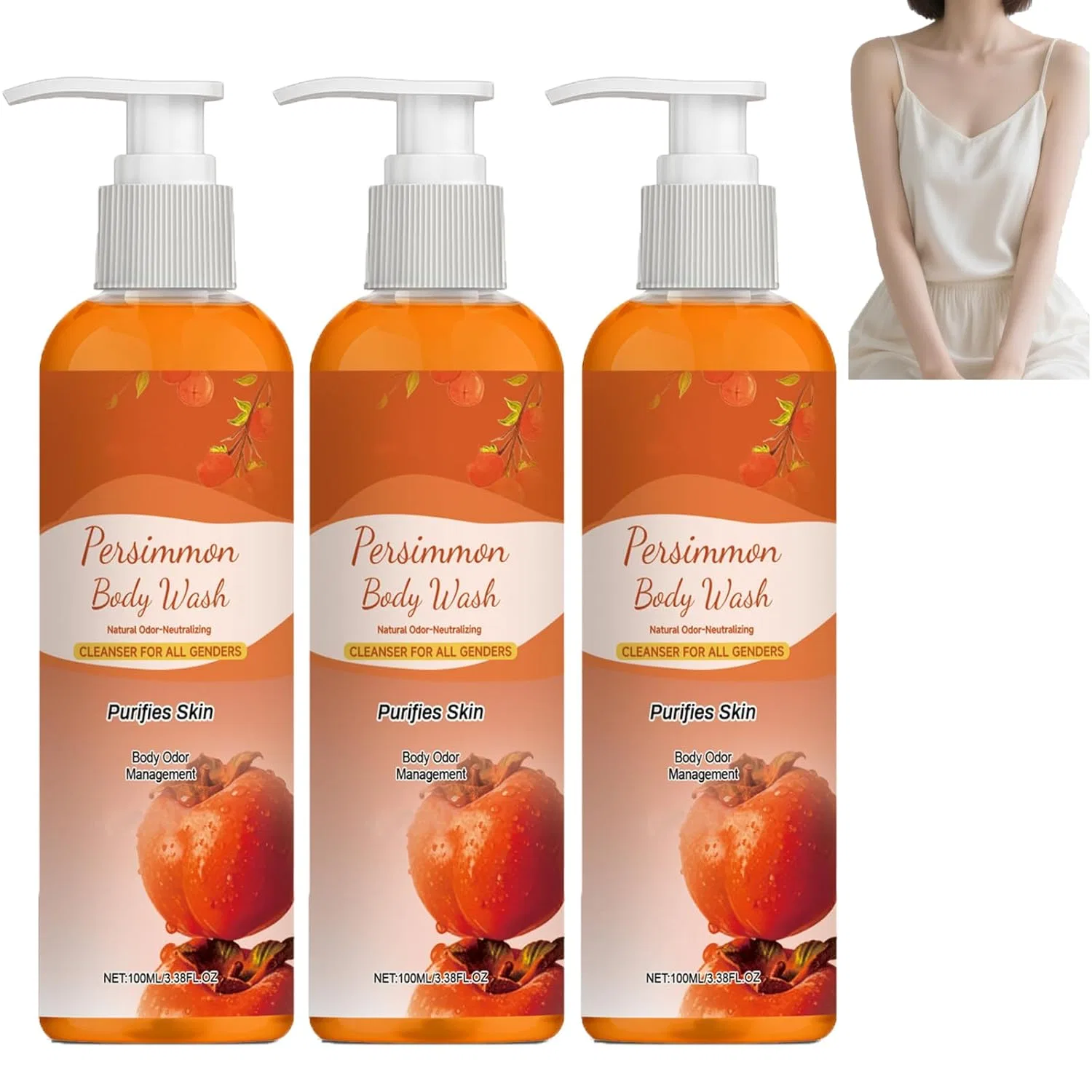 Гель для душа Persimmon Shower Gel, 3 шт, 100 мл, homomdy