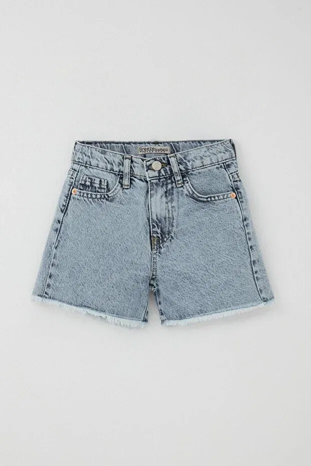 Детские шорты для девочек джинсовые Breeze, Light Blue — фото 4