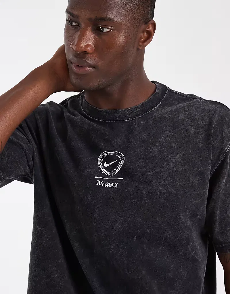 Футболка Nike Sportswear Max 90 с коротким рукавом и принтом на спине, черный
