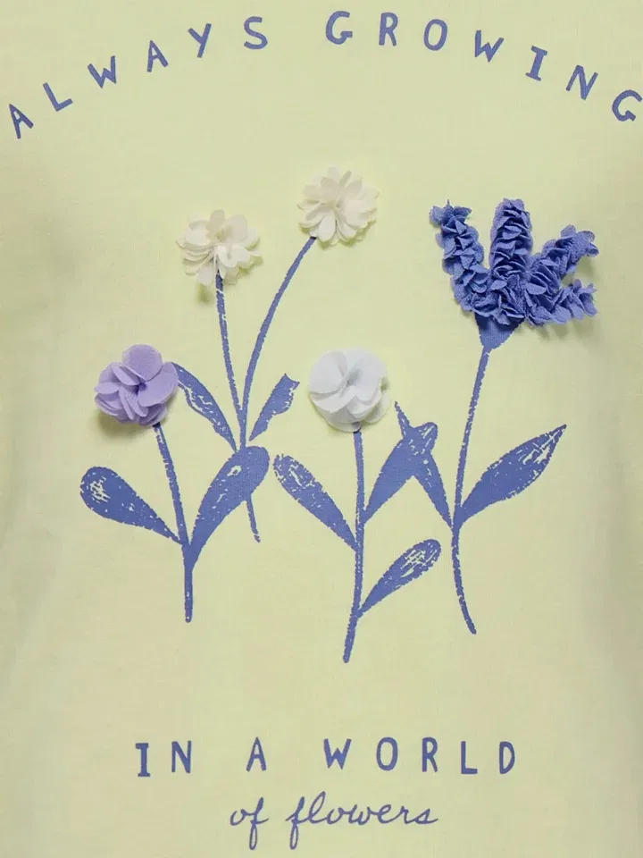 Футболка с принтом Bloom Kids Only, желтый — фото 3