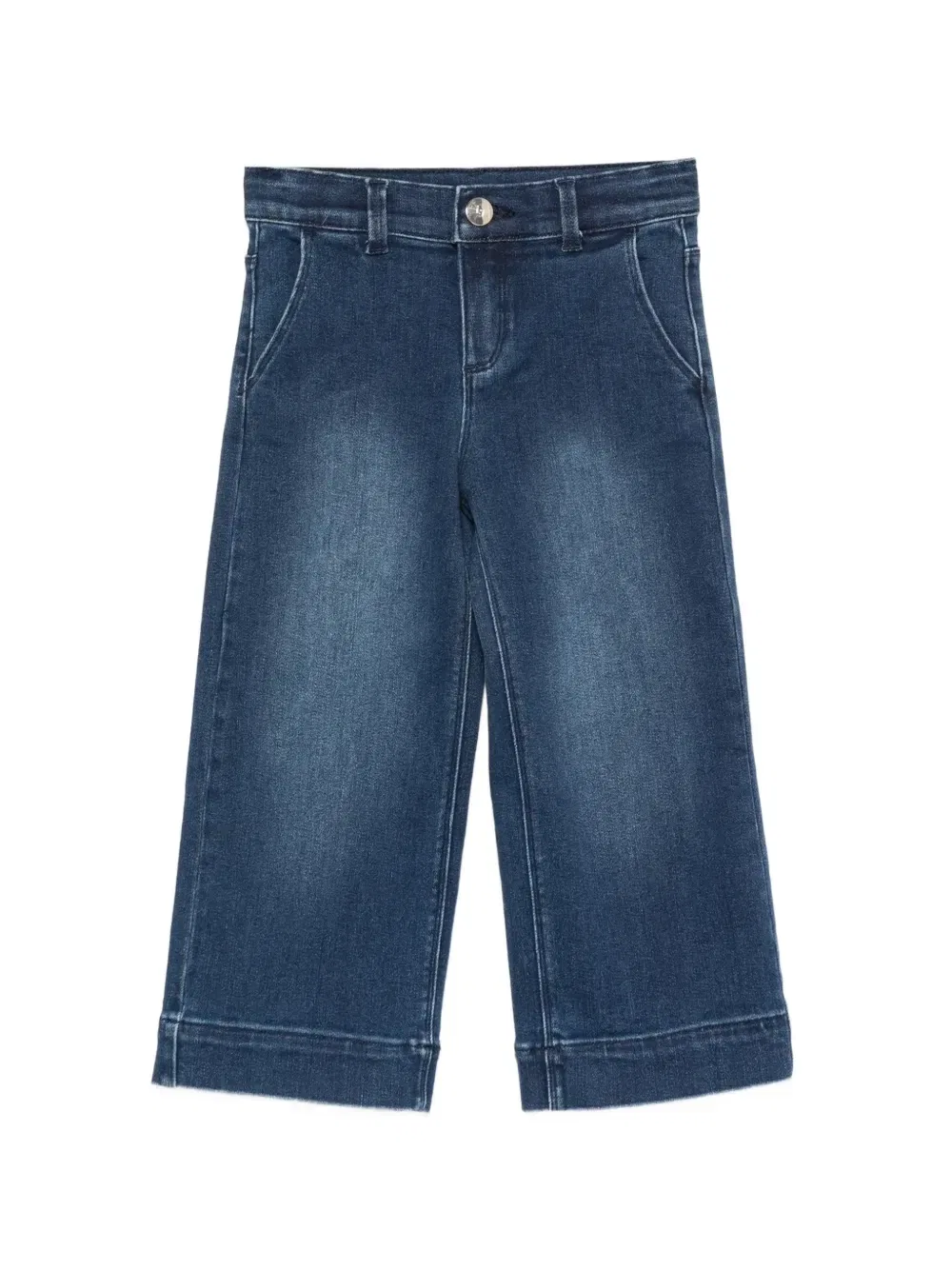 Джинсы прямого кроя с эффектом потертости Liu Jo Kids, синий