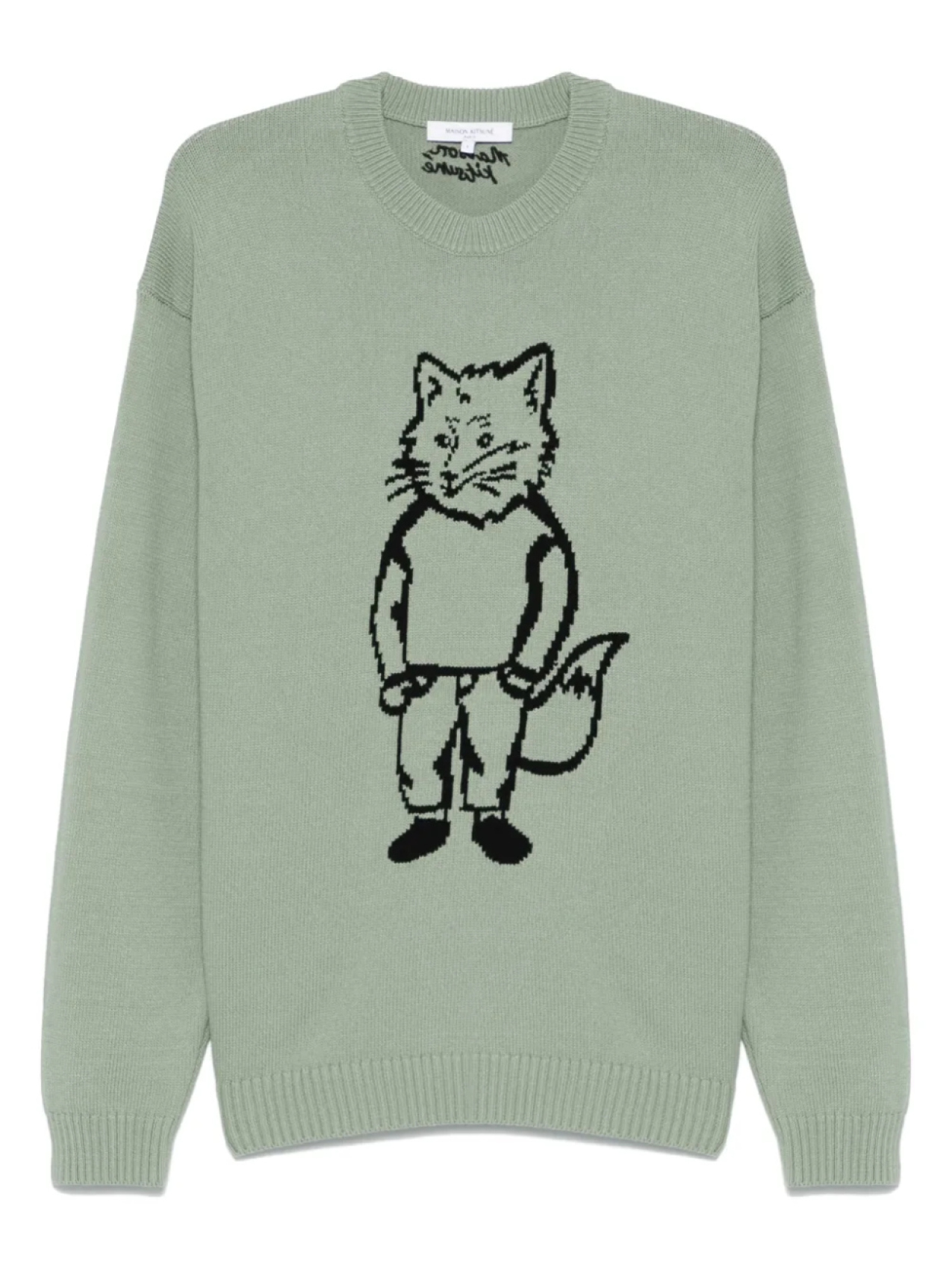 

Свитер Dressed Fox-intarsia Maison Kitsuné, зеленый
