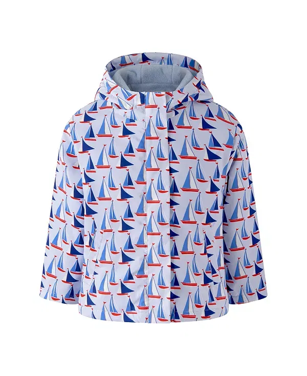 Детская куртка для мальчиков с капюшоном Sailboat Rain Jacket Rachel Riley, синий
