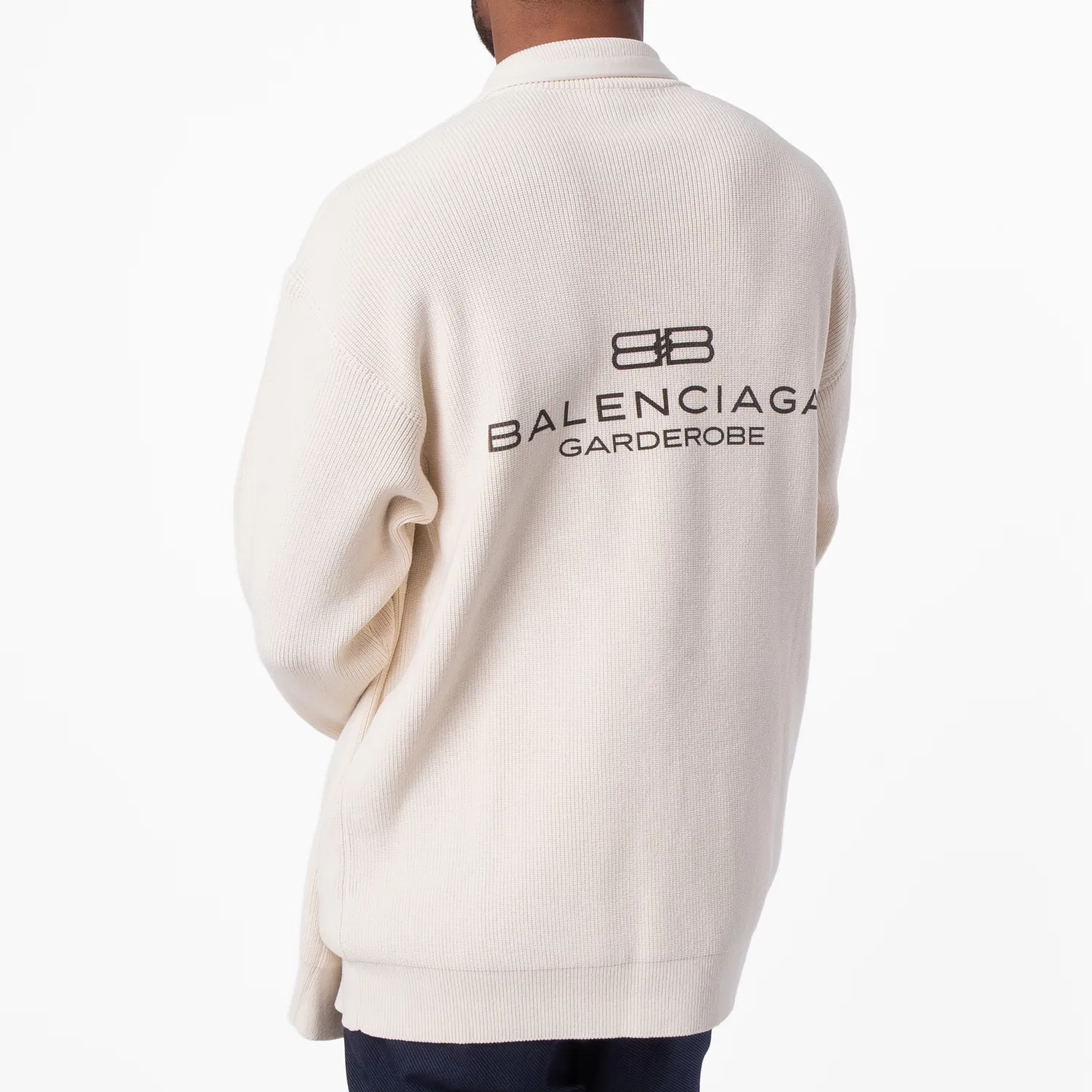 Свитер оверсайз с молнией Interwined Balenciaga, Beige