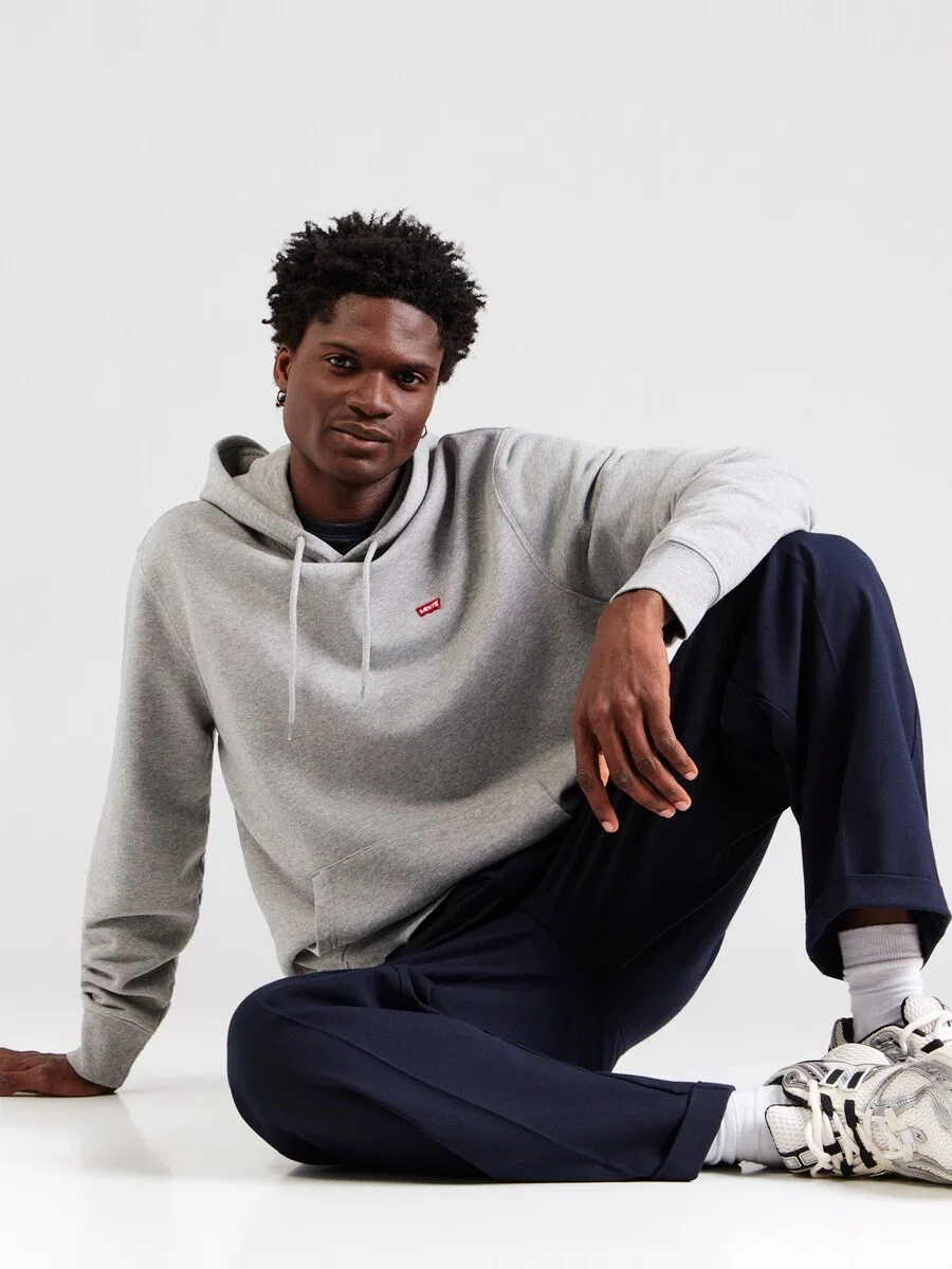 Толстовка LEVI'S стандартного кроя «Original Housemark» светло-серого цвета — фото 2