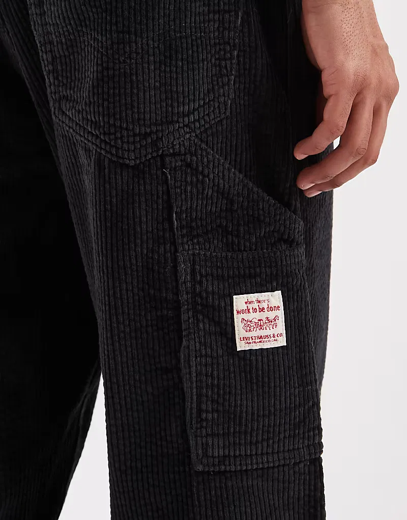 Рабочие брюки Levi's Workwear 568 из вельвета прямого кроя, черный — фото 4