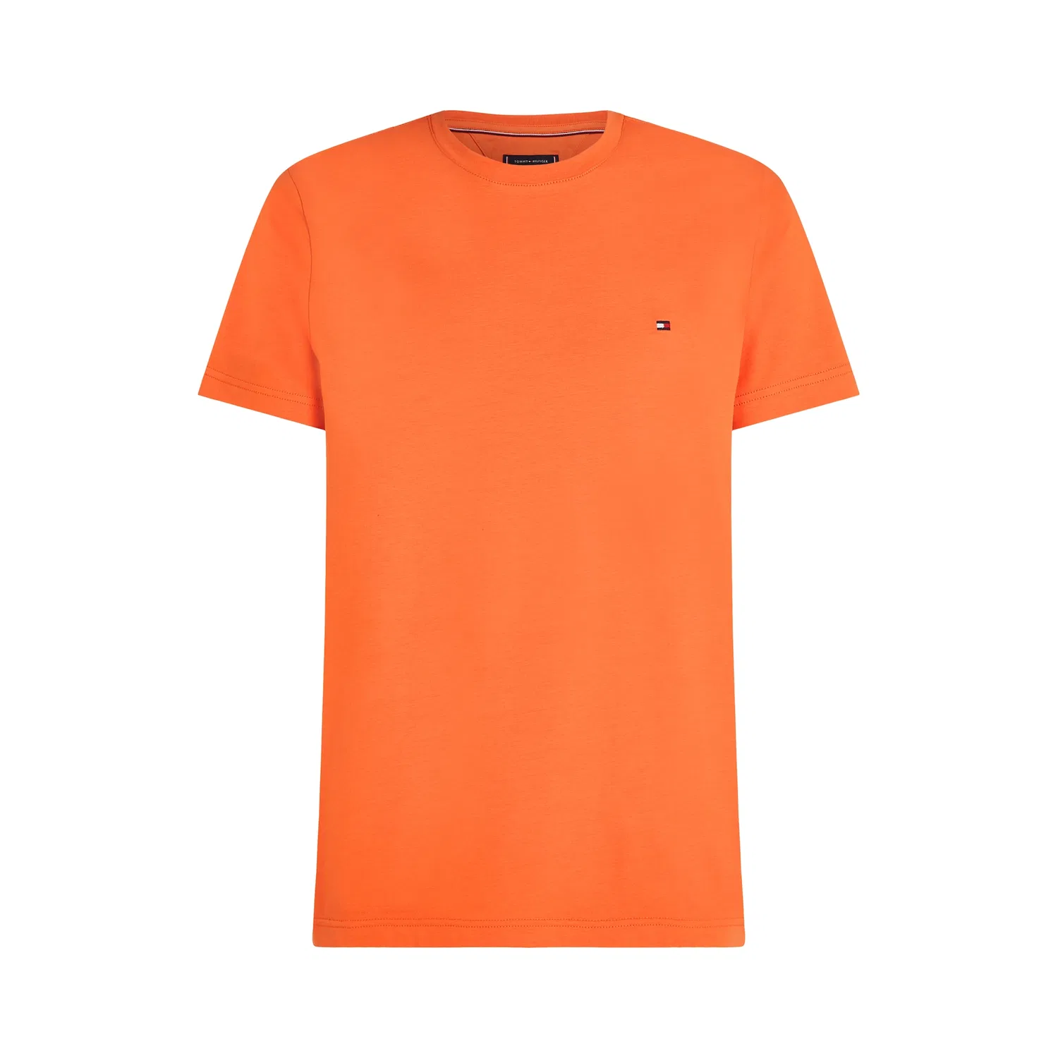 Мужская хлопковая футболка slim fit Tommy Hilfiger, Brilliant Orange — фото 4