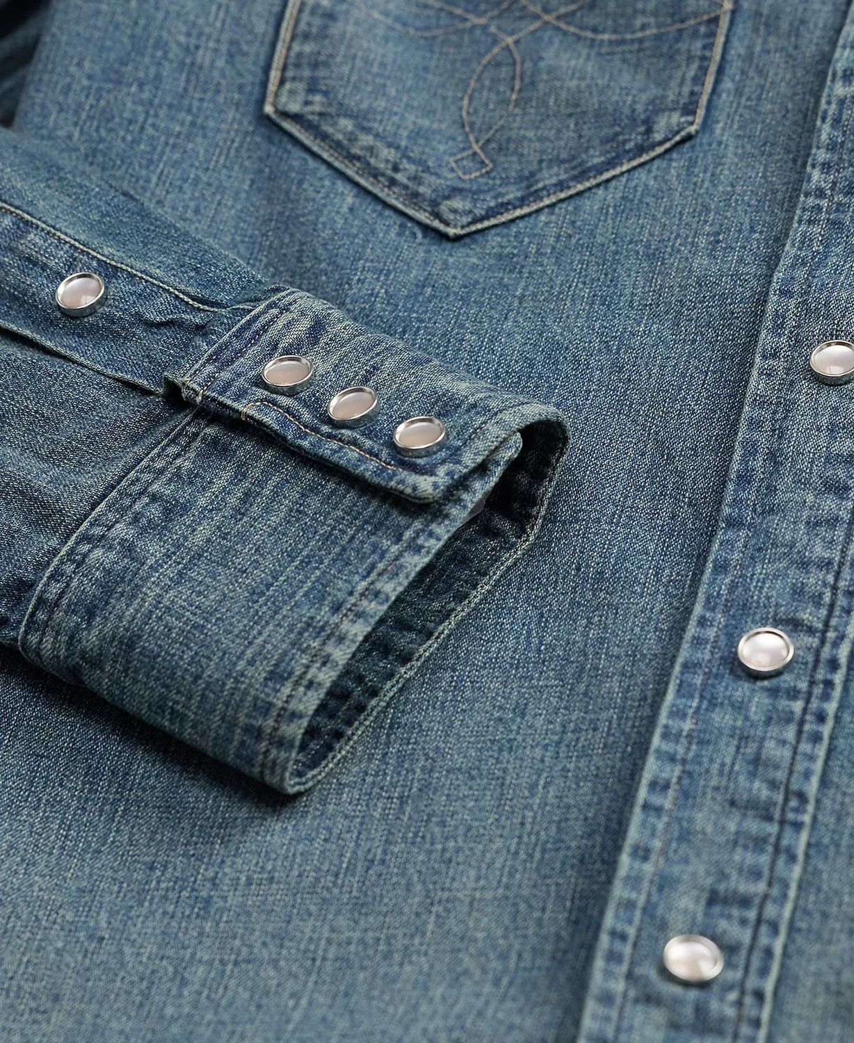 Мужская рубашка стираный, Slim Fit Denim Oscuro, Polo Ralph Lauren, Denim — фото 4