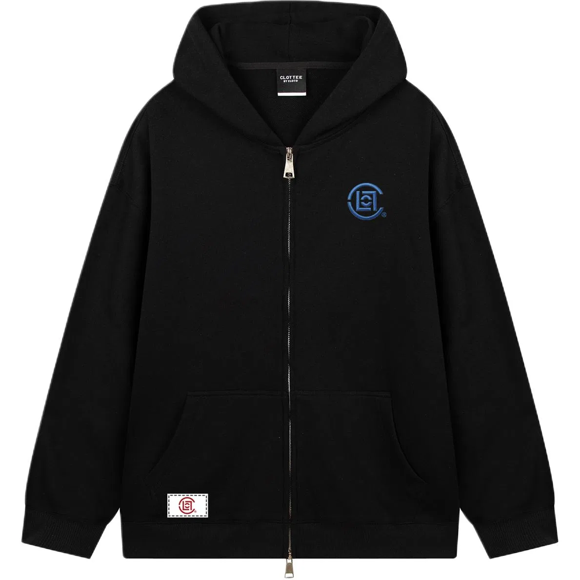 Детское худи с капюшоном, с вышивкой Black with Blue Embroidery, CLOT, Black with Blue Embroidery