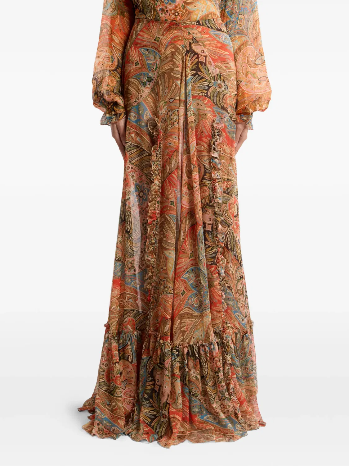 Макси-юбка с узором пейсли ETRO, нейтральные — фото 4